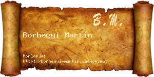 Borhegyi Martin névjegykártya
