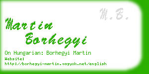 martin borhegyi business card